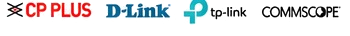 CP Plus, D-Link, TP-Link and CommScope logos