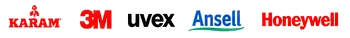 KARAM, 3M, Uvex, Honeywell and Ansell logos
